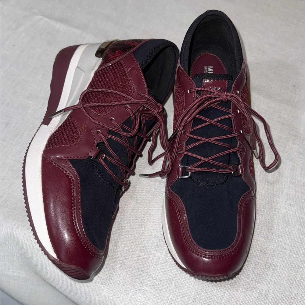 Michael Kors Burgundy and Black Women's Sneakers